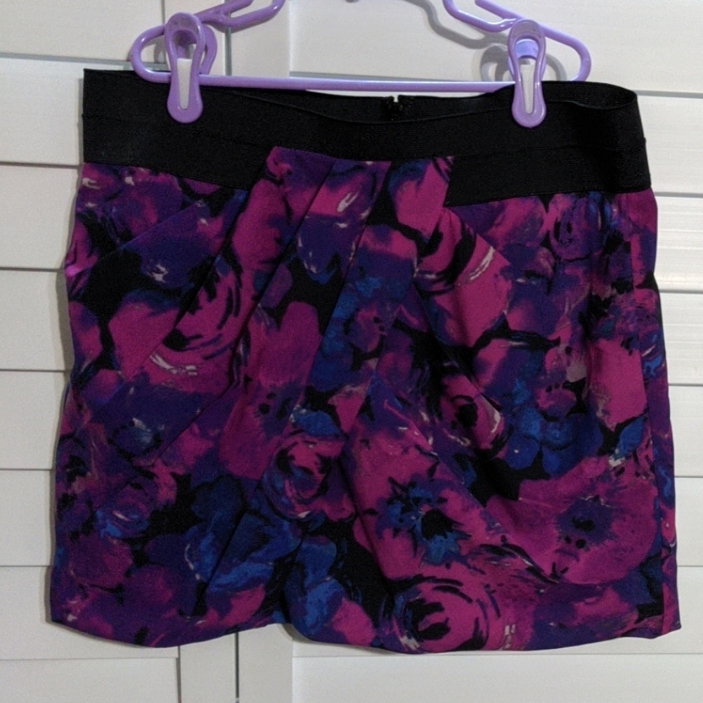 Armani blue/pink/purple floral mini skirt